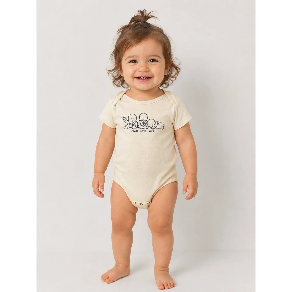 Soul Flower 100% Organic Cotton Baby Bodysuit Cream 12-18 Months NWT New